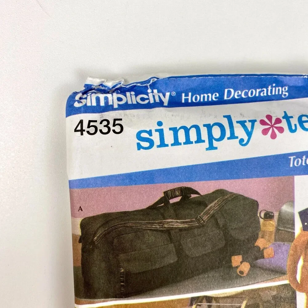Simplicity Pattern 4535 Simply Teen Totes & Organizers y2k 2005 VTG Uncut FF